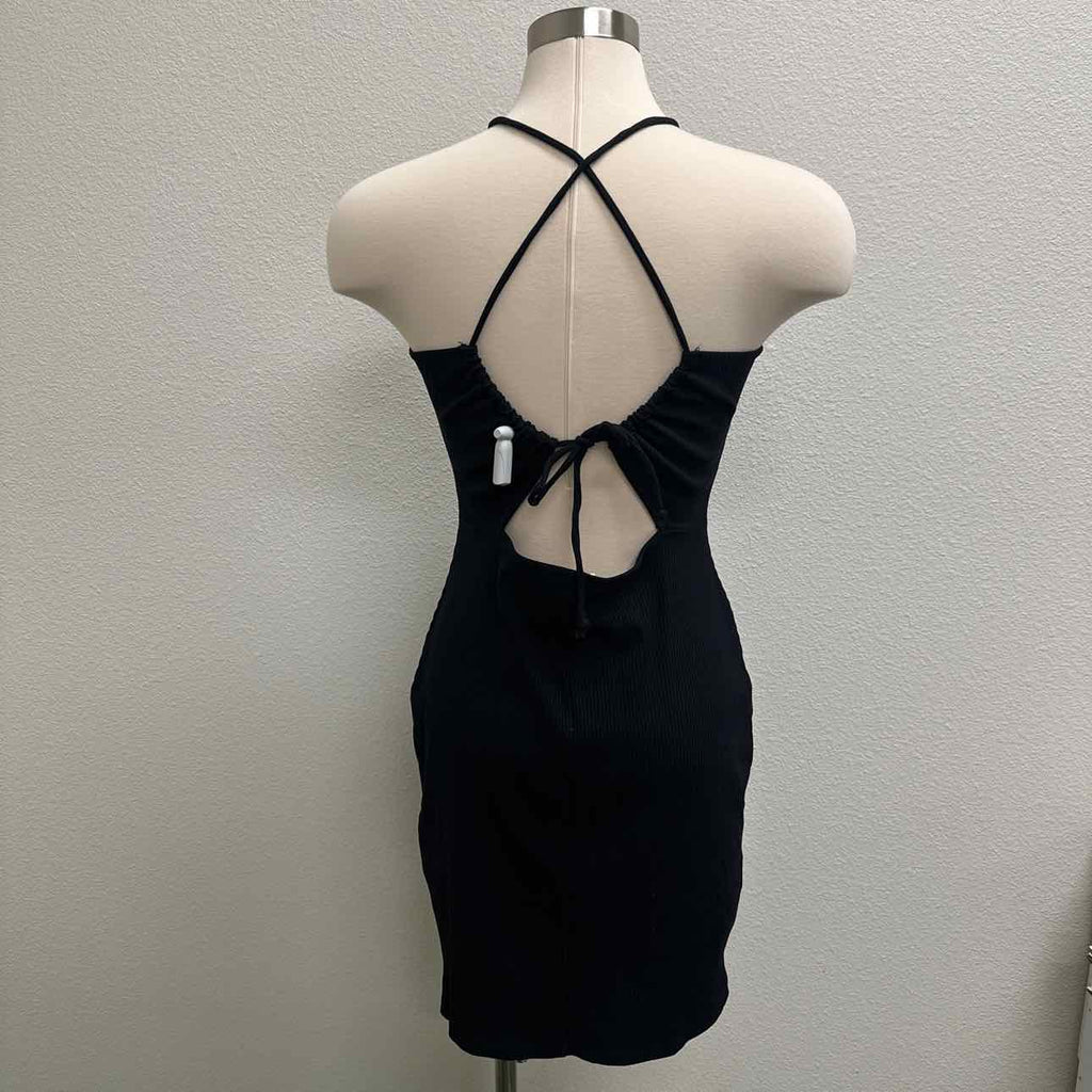H&M Size Medium Black Open Back Fitted Dress