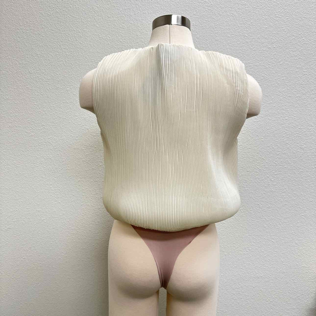 Strut & Bolt Size S Cream Bodysuit with Seamless Underwear