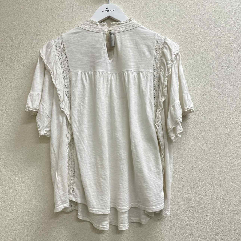 Free People Size L White Top