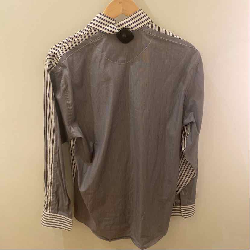 Equilibrio Black/White Stripe Long Sleeve Shirt Size M
