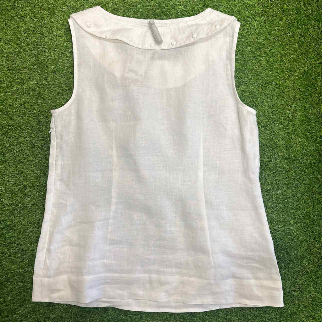 Boden White Sleeveless Blouse Size 6
