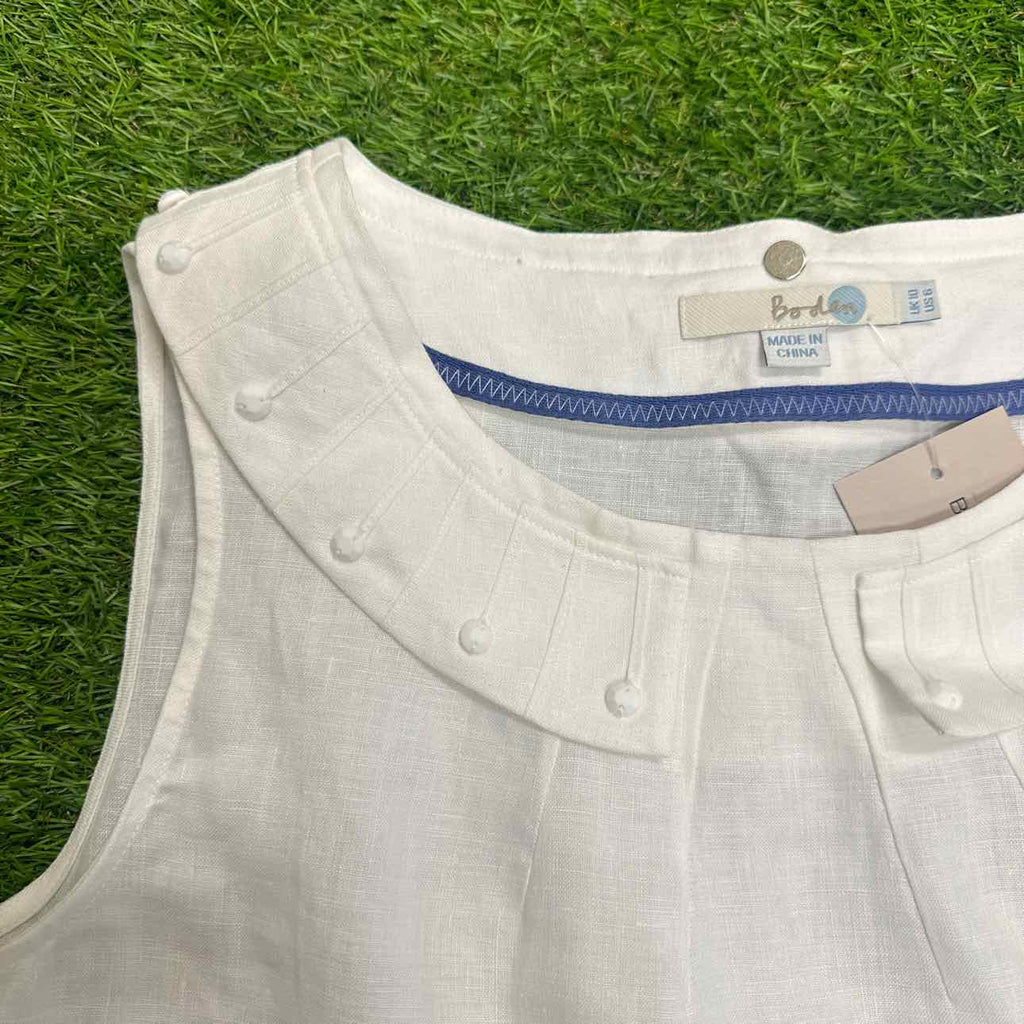 Boden White Sleeveless Blouse Size 6