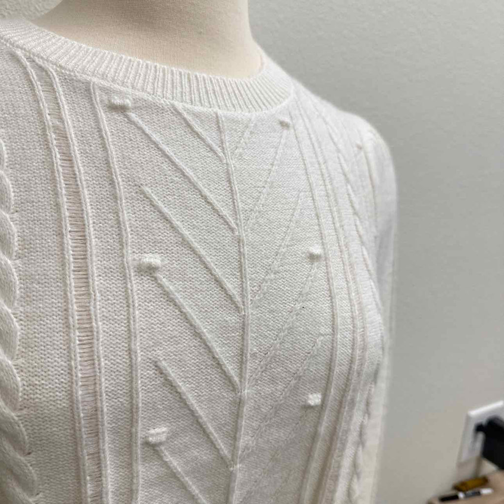 Loft Ruffled Ivory Sweater Size Medium