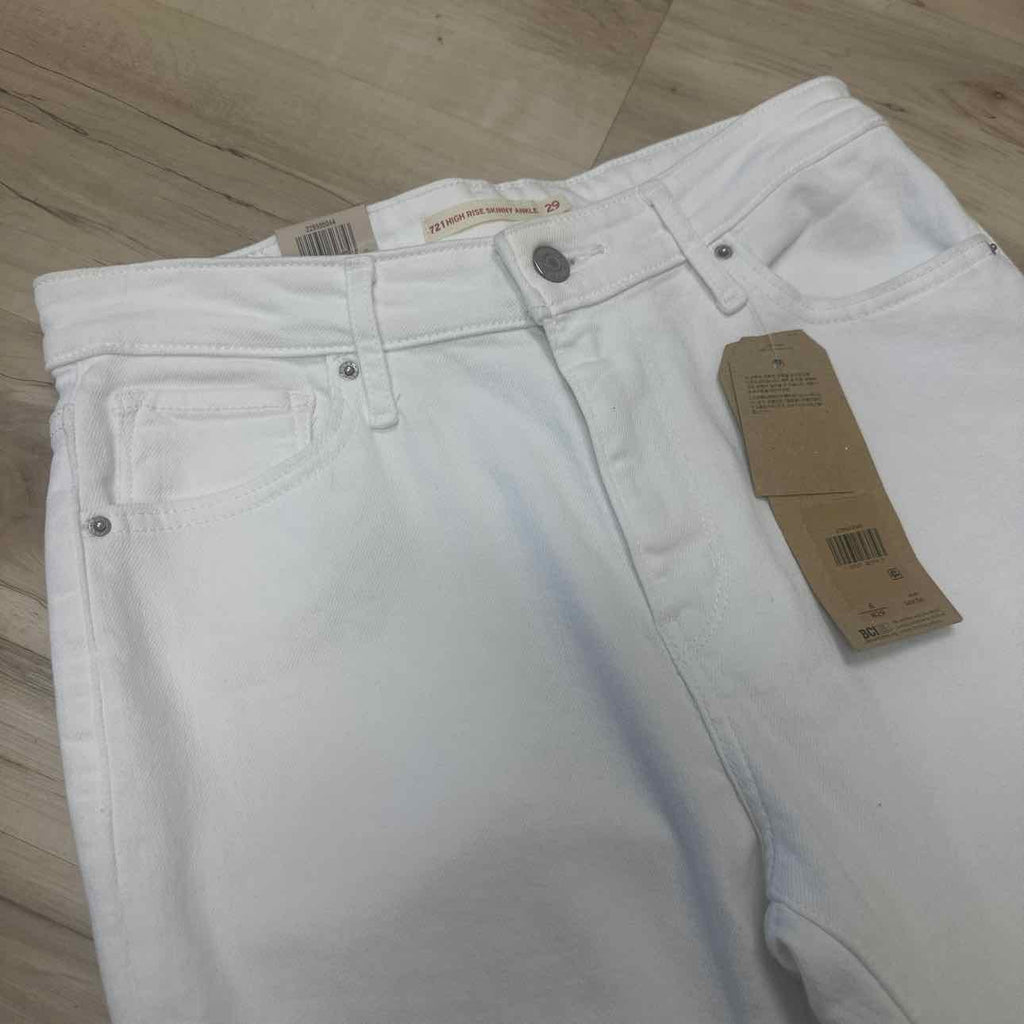 Levis Size 29 White Denim Distressed Jeans