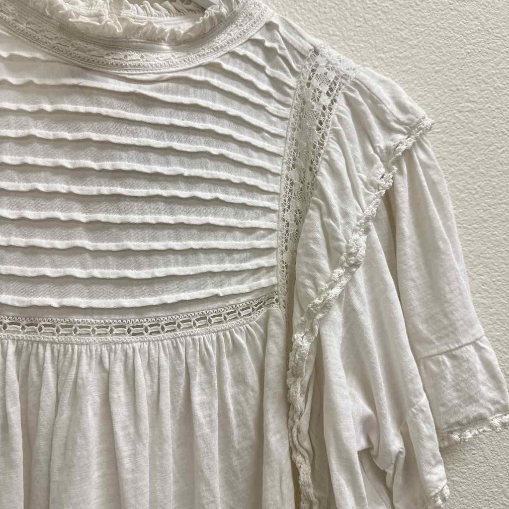 Free People Size L White Top