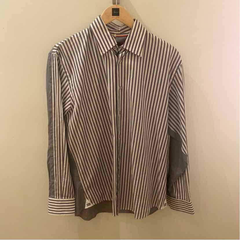 Equilibrio Black/White Stripe Long Sleeve Shirt Size M
