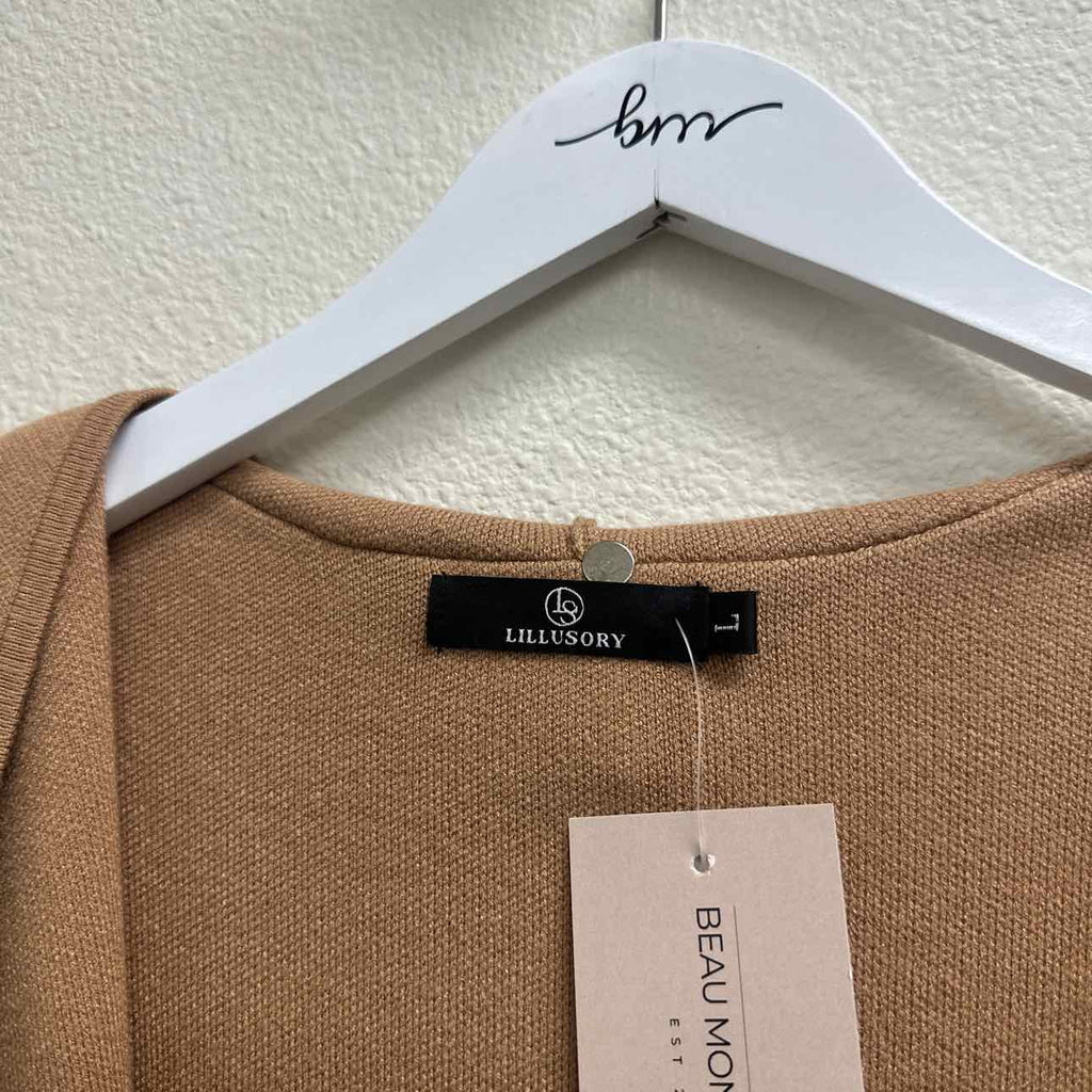 Lillusory Size L Brown Cardigan Sweater