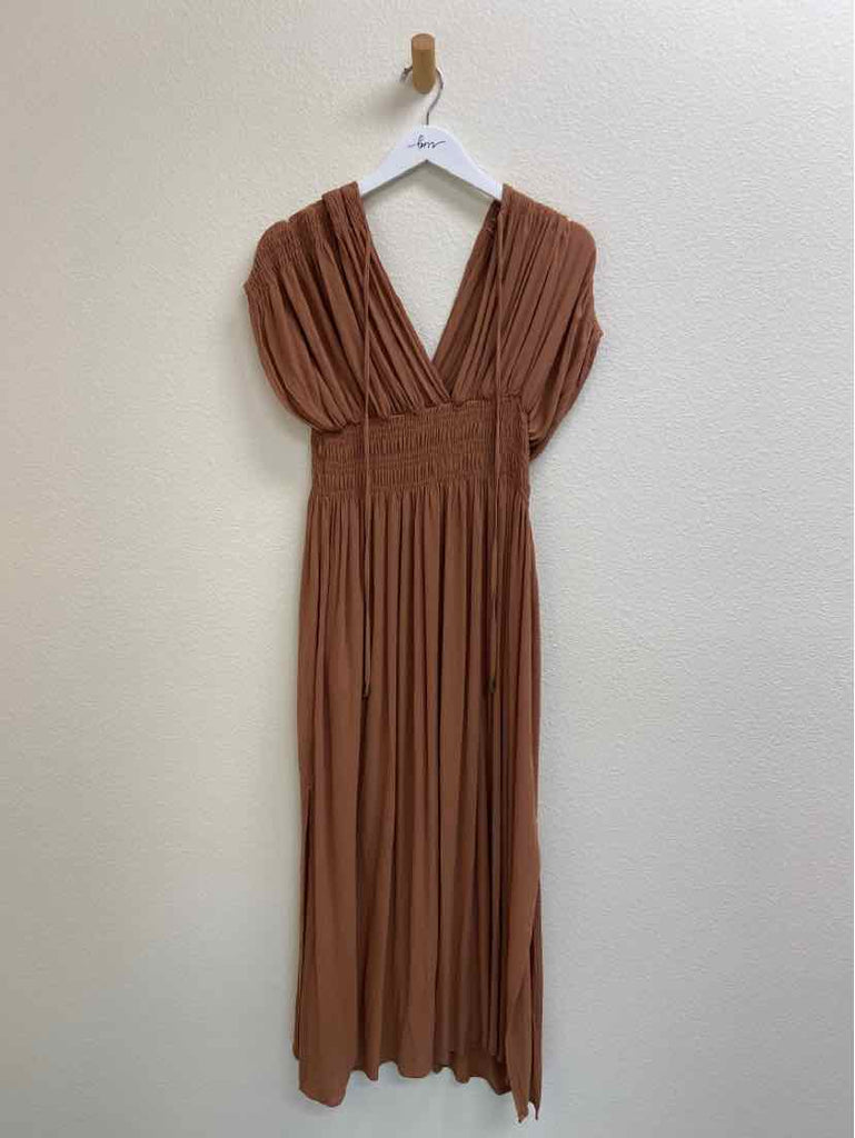 Miou Muse Brown Maxi Dress w/ Side Slits Size S